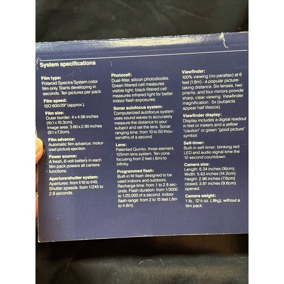 Vintage Polaroid Spectra System SE Instant‎ Film Camera, Case & Manual. EUC - Picture 16 of 16
